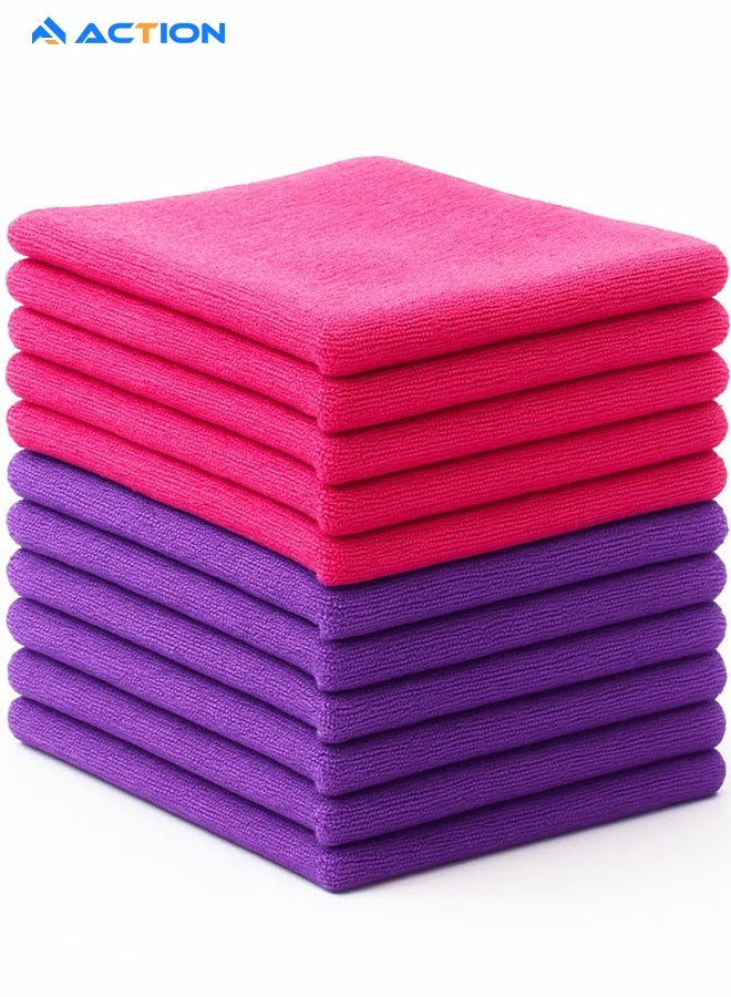 ACTION Microfiber Cleaning Cloth-8pcs Ultra Soft Highly Absorbent Rags For Cleaning, Reusable And Lint Free Cleaning Towels For Housekeeping - Image 1